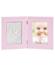 Cadre photo 13x18 cm bois avec coffret kit pour empreinte Rose