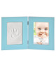 Cadre photo 13x18 cm bois avec coffret kit pour empreinte Bleu