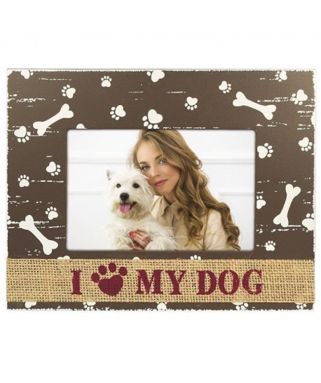 I LOVE MY DOG Cadre photo 10x15 cm bois