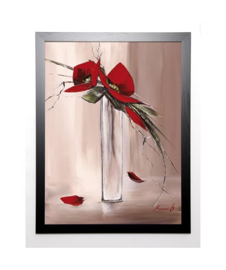 TRAMONI OLIVIER Image encadrée Les fleurs rouges II 67x87 cm Beige