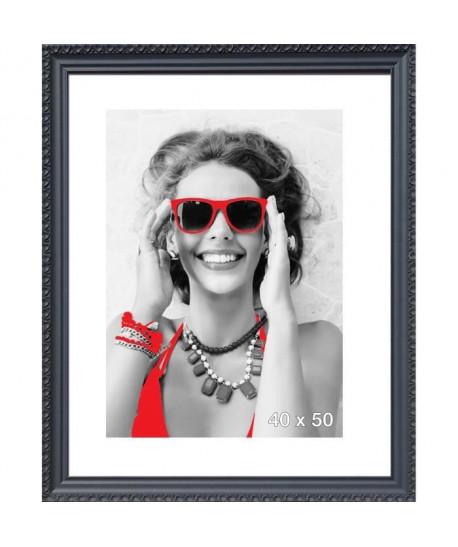 Cadre photo Romantique  40x50  Gris  Moulure 32x18mm