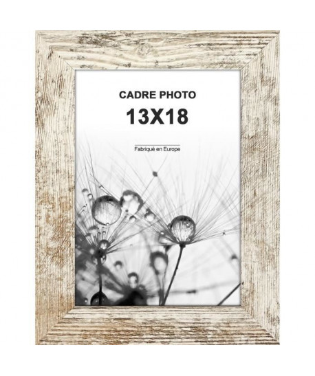 Cadre photo Paris  13x18  Gris / Blanc  Moulure 28x12mm