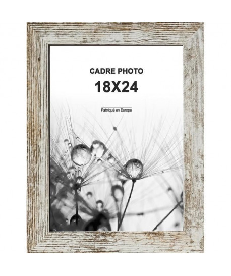 Cadre photo Paris  18x24  Gris / Blanc  Moulure 28x12mm