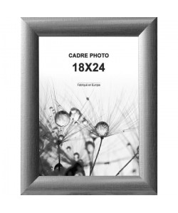 Cadre photo Athenes  18x24  Argent strié  Moulure 30x12mm