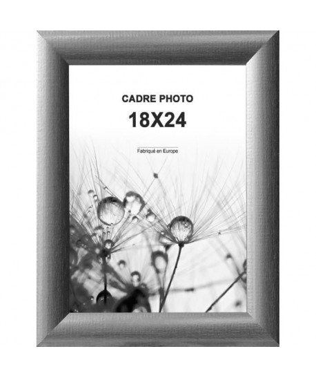 Cadre photo Athenes  18x24  Argent strié  Moulure 30x12mm