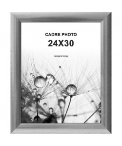 Cadre photo Athenes  24x30  Argent strié  Moulure 30x12mm