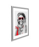 Cadre photo Athenes  50x70  Argent strié  Moulure 30x12mm