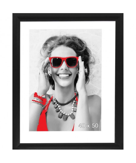 Cadre photo Athenes  40x50  Noir  Moulure 30x12mm