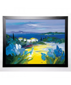 VADON VÉRONIQUE Image encadrée Sentier maritime 67x87 cm Bleu