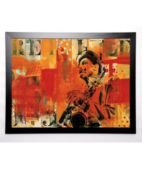 VIEUX THIERRY Image encadrée Jazz II 67x87 cm Orange