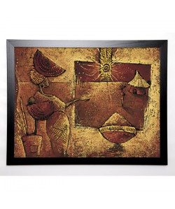 VITAL ISABELLE Image encadrée La 5eme case 67x87 cm Marron