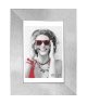 SATIN Cadre photo MDF 10x15 cm Blanc argenté satiné