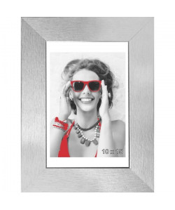 SATIN Cadre photo MDF 10x15 cm Blanc argenté satiné