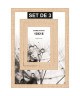 Lot de 3 cadres photos  10x15 / 13x18 / 21x29,7 cm  MDF  Bois hetre