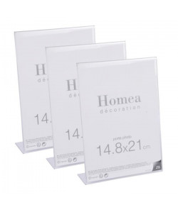 Lot de 3 portephotos a poser Homea 15x21 cm transparent