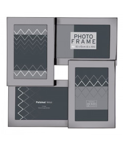 Cadre photo Multi vues métal 4 photos 10x15 cm Gris foncé