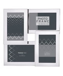 Cadre photo Multi vues métal 4 photos 10x15 cm Argent