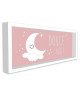 Image encadrée type coffre Douce nuit  MDF  22x52 cm  Rose et blanc  Moulure blanc mat 40x15 cm