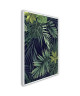 Image encadrée baguette minimaliste Feuilles tropicales fond noir  MDF  51x71 cm  Vert et noir  Moulure blanc mat 19x19 cm