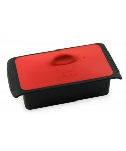 YOKO DESIGN Plat pour terrine de 1 kg avec couvercle noir et rouge