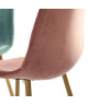 CHARLTON VELVET Lot de 4 chaises de salle a manger  Métal imprimé bois revetu de velours rose  Scandinave  L 43 x P 55 cm