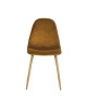 CHARLTON VELVET Lot de 4 chaises de salle a manger  Métal imprimé bois revetu de velours marron  Scandinave  L 43 x P 55 cm