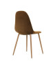 CHARLTON VELVET Lot de 4 chaises de salle a manger  Métal imprimé bois revetu de velours marron  Scandinave  L 43 x P 55 cm