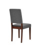LEESTON Lot de 2 chaises de salle a manger  Simili gris foncé  Classique  L 50 x P 56 cm