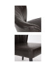 BRUNSWICK Chaise de salon en bois massif  Revetement simili brun foncé  Contemporain  L 64 x P 74 cm