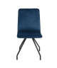 LINNEA VELVET Lot de 2 chaises de salle a manger  Métal revetu de velours bleu  Contemporain  L 46 x P 58 cm