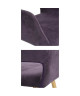 CROMWELL Chaise de salle a manger en métal imprimé bois  Revetement tissu violette  Scandinave  L 56 x P 56 cm