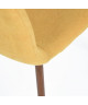 SCARGILL Lot de 4 chaises en tissu jaune  Pieds décor bois  Scandinave  L 44 x P 54 cm