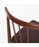 HULDA Lot de 2 chaises de salle a manger en métal imprimé bois  Revetement tissu marron  Vintage  L 50 x P 42 cm