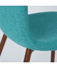 SCARGILL Lot de 4 chaises en tissu vert  Pieds décor bois  Scandinave  L 44 x P 54 cm