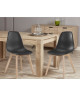 SACHA Lot de 2 chaises de salle a manger noir  Pieds en bois hévéa massif  Scandinave  L 48 x P 55 cm