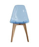 BROOKLIN Lot de 4 chaises de salle a manger  Bleu  Style scandinave  L 47 x P 53 cm