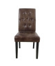 CUBA Lot de 2 chaises de salle a manger  Tissu marron  Style contemporain  L 45 x P 60 cm