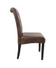 CUBA Lot de 2 chaises de salle a manger  Tissu marron  Style contemporain  L 45 x P 60 cm