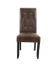CUBA Lot de 2 chaises de salle a manger  Tissu marron  Style contemporain  L 49 x P 65 cm