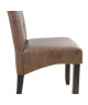 CUBA Lot de 2 chaises de salle a manger  Tissu marron  Style contemporain  L 49 x P 65 cm