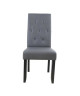 CUBA Lot de 2 chaises de salle a manger  Simili gris  Style contemporain  L 49 x P 65 cm