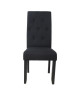 CUBA Lot de 2 chaises de salle a manger  Tissu noir  Style contemporain  L 49 x P 65 cm