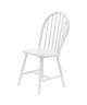 TEMPO Lot de 4 chaises de salle a manger en bois Hévéa massif  Laqué blanc  Style contemporain  L 46 x P 50 cm