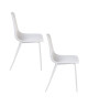 SURF Lot de 2 Chaises de salle a manger  Blanc  Style contemporain  L 49 x P 52 cm