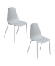 SURF Lot de 2 Chaises de salle a manger  Gris  Style contemporain  L 49 x P 52 cm