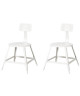 LOFT Lot de 2 chaises de salle a manger métal blanc  Industriel  L 41 x P 41 cm