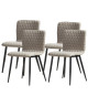 VEGAS Lot de 4 chaises de salle a manger  Tissu taupe  Style contemporain  L 46 x P 53 cm