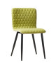 VEGAS Lot de 4 chaises de salle a manger  Tissu vert  Style contemporain  L 46 x P 53 cm