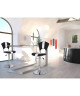 VIP Lot de 2 chaises hautes de bar  Simili noir et blanc  Contemporain  L 45 x P 52 cm