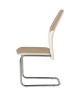 MARBELLA Lot de 4 chaises de salle a manger en simili taupe et blanc  Contemporain  L 44 x P 44 cm